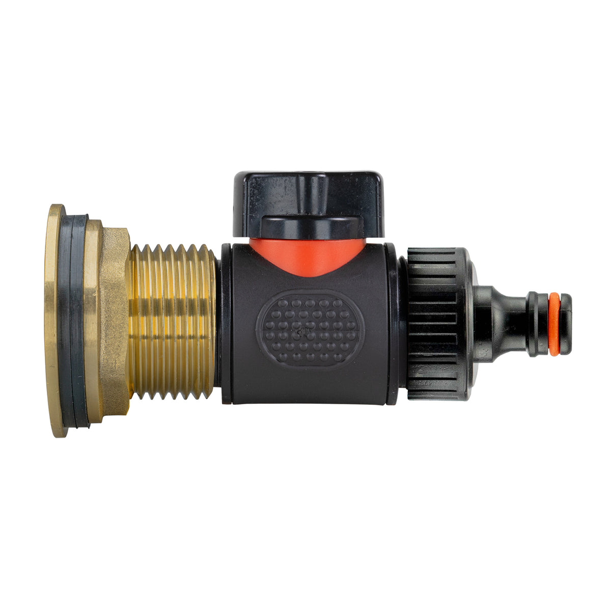 Water Butt Brass Kit 1" with In-Line Valve + Quick Connect