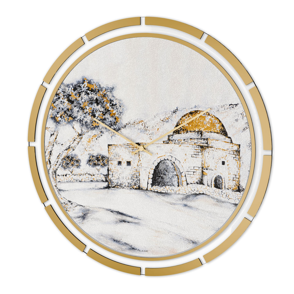 Leatherite Gold Tranquillity Kever Rochel Wall Clock