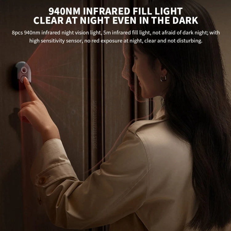 Xiaomi Smart Cat Eye 2 Standard HDR 5 inch 3MP HD Camera 180 Degree Wide Angle Lens 940nm Infrared Night Vision Intercom Doorbell (Black)