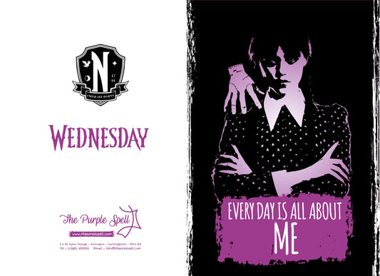 Wednesday Addams Birthday Card | Addams Family | Jenna Ortega | Netflix Series | Everyday is  All About Me