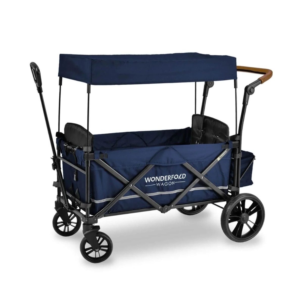 Wonderfold X2 Push & Pull Double Stroller Wagon - Midnight Blue