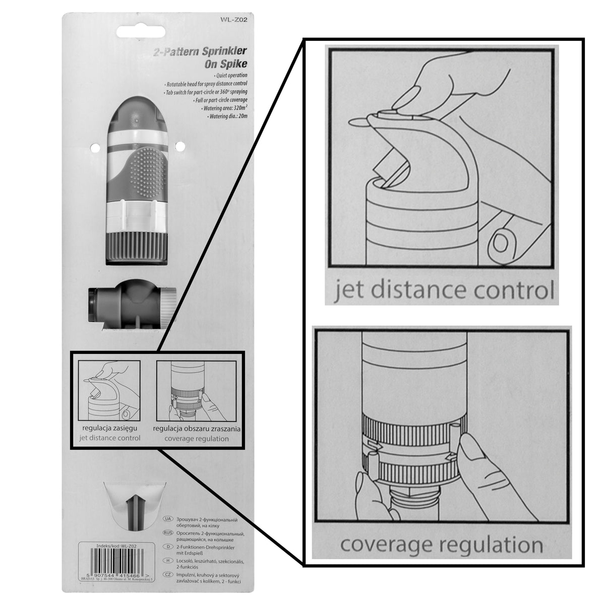 2-Pattern Gear Drive Sprinkler White Line