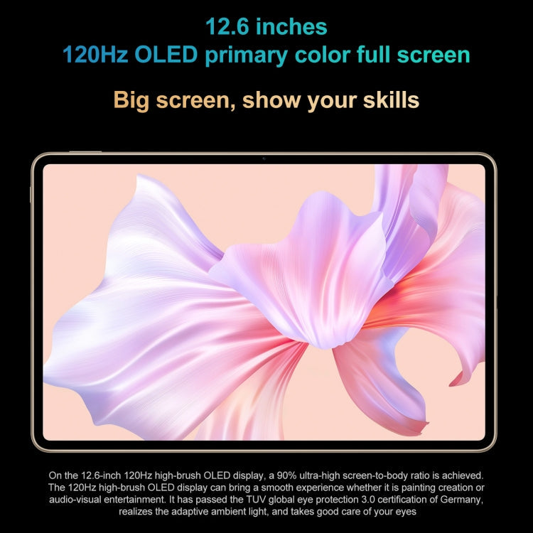 HUAWEI MatePad Pro 12.6 inch 2022 WiFi WGRR-W09 12GB+512GB, HarmonyOS 3 Hisilicon Kirin 9000E Octa Core, Support Dual WiFi / BT / GPS, Not Support Google Play(Clouds White)