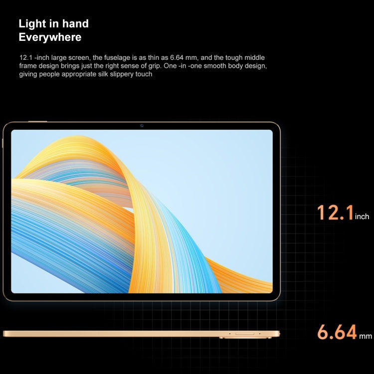 Honor Pad V8 Pro ROD-W09 WiFi, 12.1 inch, 8GB+128GB, MagicOS 7.0 Dimensity 8100 Octa Core, 8 Speakers 10050mAh Large Battery, Not Support Google(Orange)
