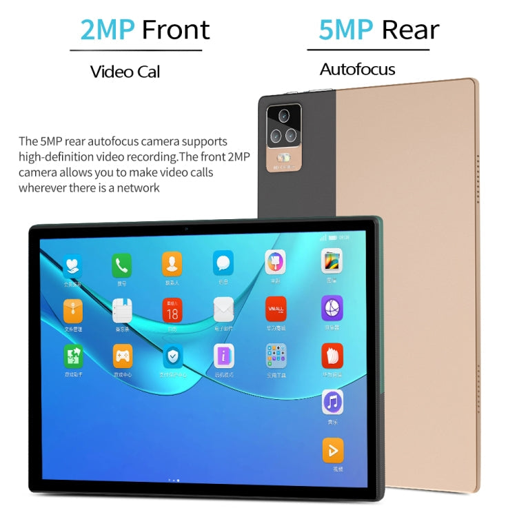 BDF P70 4G LTE Tablet PC, 10.1 inch, 8GB+128GB, Android 12.0 MTK6762 Octa Core, Support Dual SIM & Bluetooth & WiFi, EU Plug(Silver)