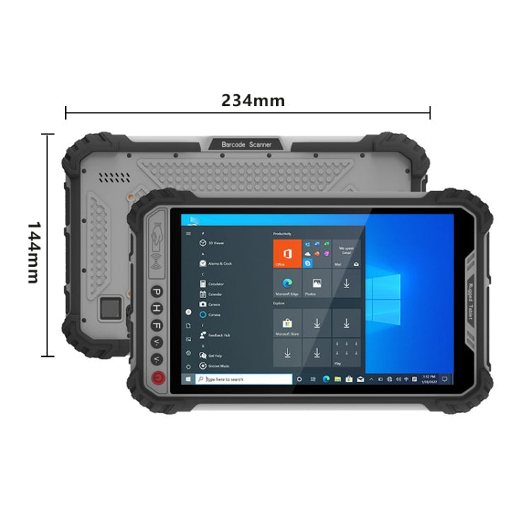 UNIWA WinPad W801 4G Rugged Tablet PC, 8.0 inch, 8GB+256GB, IP65 Waterproof Shockproof Dustproof, Windows 10, Intel Core i5-8200Y Dual Core, Support WiFi / BT / RJ-45, EU Plug(Dark Gray)