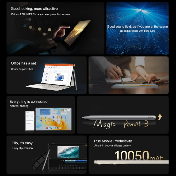 Honor MagicPad 13 GDI-W09 WiFi, 13 inch, 8GB+256GB, MagicOS 7.2 Snapdragon 888 Octa Core, Support WIFI 6 & BT & OTG, Not Support Google(Cyan)