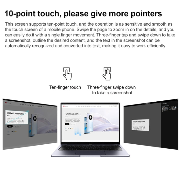 Huawei MateBook 14 Laptop, 16GB+512GB, Windows 10 Home Chinese Version, Intel Core i5-1135G7 Quad Core up to 4.2GHz, Iris Xe Graphics, Support Bluetooth / HDMI, US Plug(Silver)