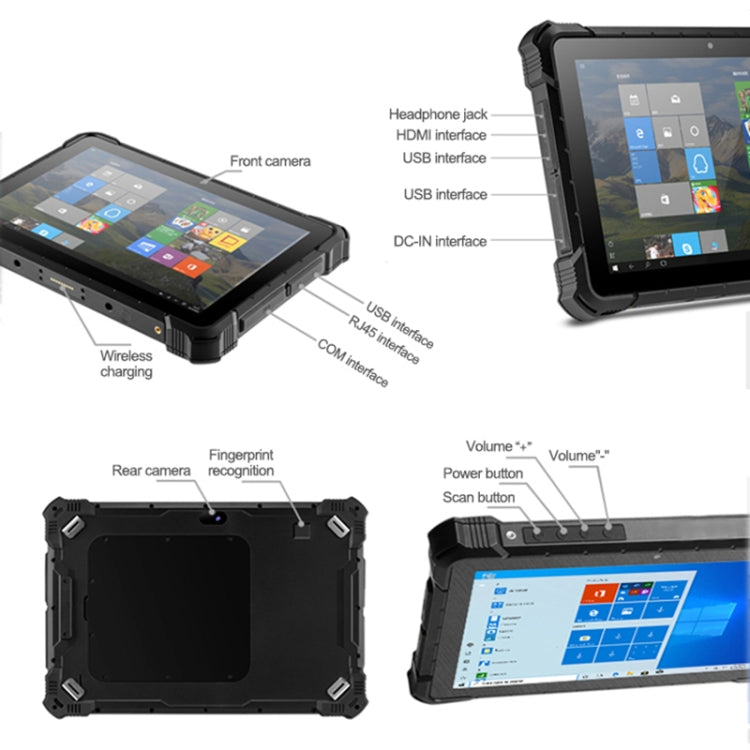 CENAVA S10 Pro Rugged Tablet, 10.1 inch, 8GB+128GB, IP67 Waterproof Shockproof Dustproof, Windows10 Intel Pentium J4205 Quad Core, Support GPS/WiFi/BT/NFC