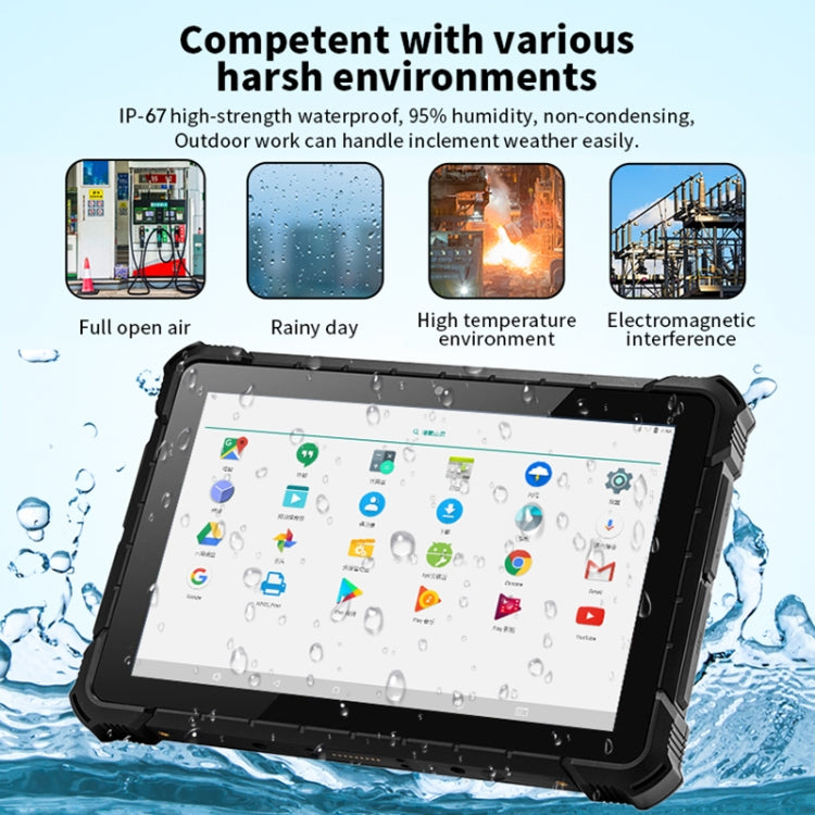 CENAVA S10 Pro Rugged Tablet, 10.1 inch, 8GB+128GB, IP67 Waterproof Shockproof Dustproof, Windows10 Intel Pentium J4205 Quad Core, Support GPS/WiFi/BT/NFC