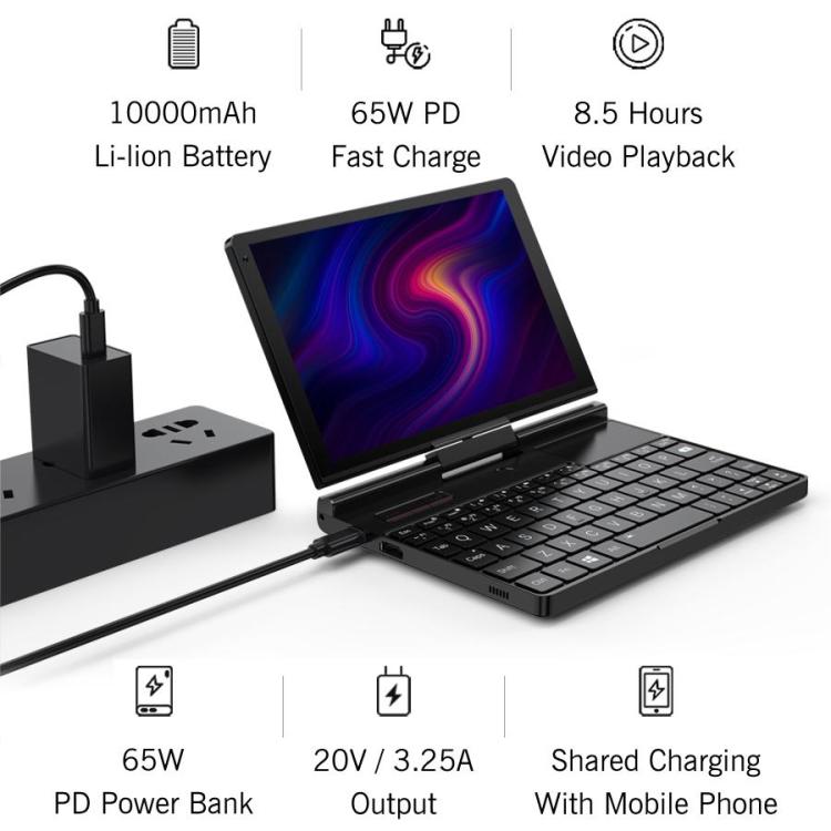 GPD Pocket 3 Handheld PC, 16GB+512GB, 8 inch Windows 11 Home Intel Pentium Gold 7505, UK Plug