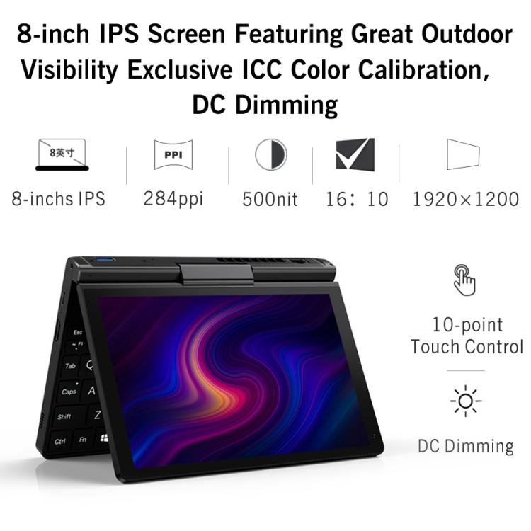 GPD Pocket 3 Handheld PC, 16GB+512GB, 8 inch Windows 11 Home Intel Pentium Gold 7505, US Plug