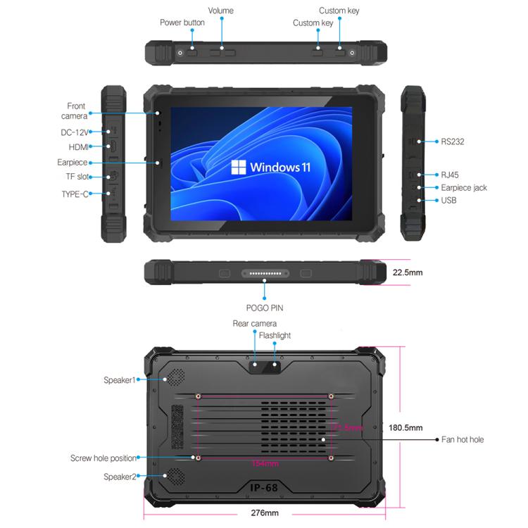 CENAVA W10Y IP68 Rugged Tablet PC, 8GB+128GB, 10.1 inch Windows 11 Intel Core i5-10210Y Quad Core, AU Plug