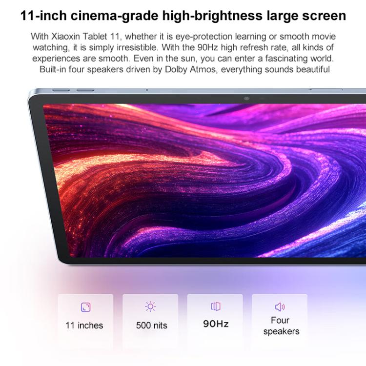 Lenovo Xiaoxin Pad 11 inch WiFi Tablet, 8GB+128GB, Android 15, MediaTek Dimensity 6300 Octa Core,US Plug (Grey)