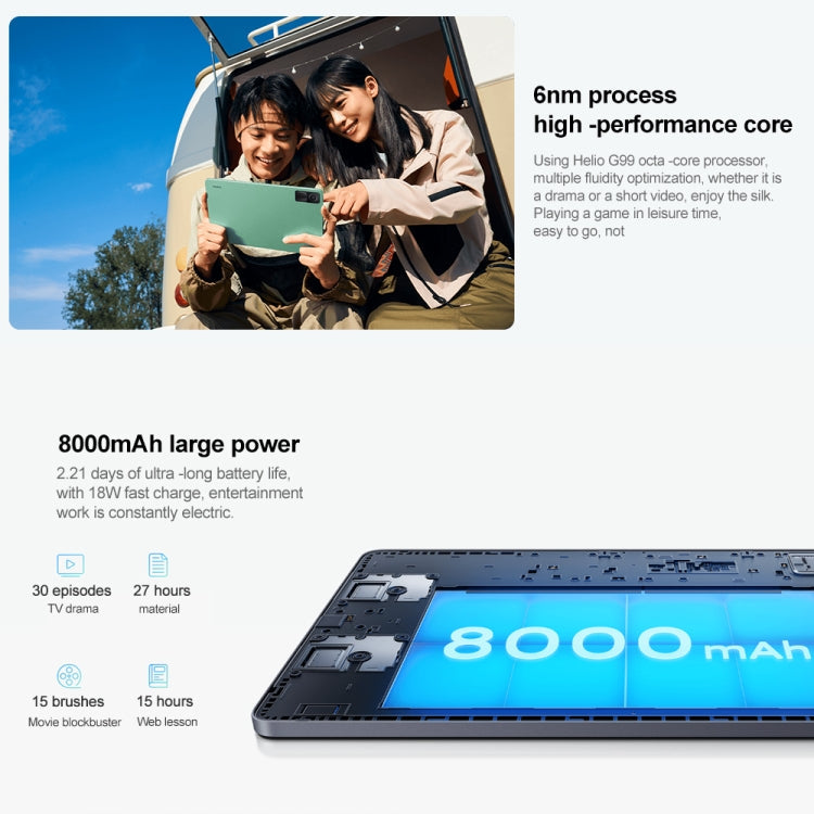 Xiaomi Redmi Pad, 10.6 inch, 4GB+128GB, MIUI Pad 13 OS MediaTek Helio G99 Octa Core up to 2.2GHz, 8000mAh Battery, Support BT WiFi, Not Support Google Play(Dark Gray)