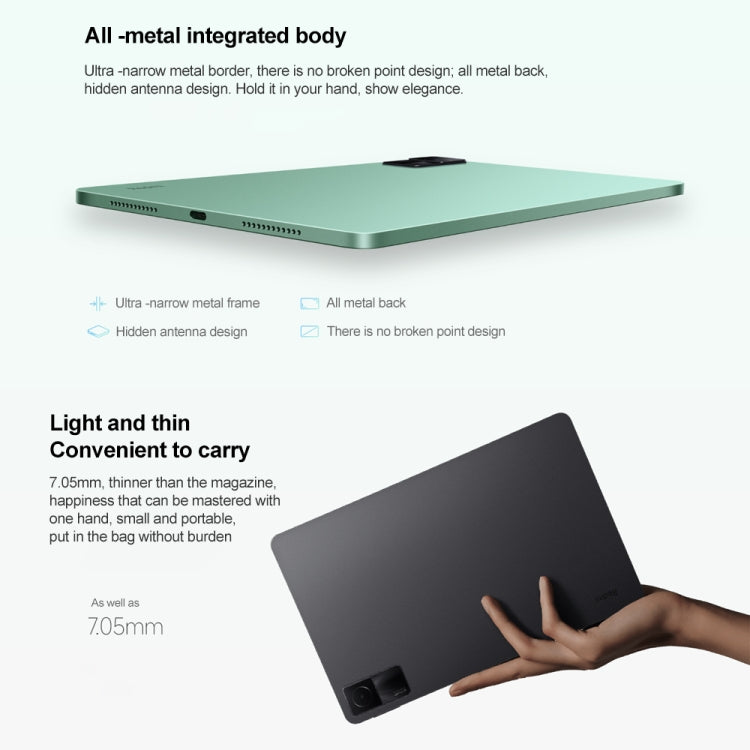 Xiaomi Redmi Pad, 10.6 inch, 4GB+128GB, MIUI Pad 13 OS MediaTek Helio G99 Octa Core up to 2.2GHz, 8000mAh Battery, Support BT WiFi, Not Support Google Play(Dark Gray)