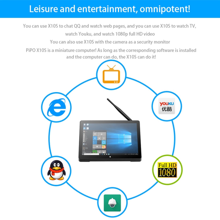PiPo H10PRO All-in-One Mini PC, 10.1 inch, 8GB+128GB, Windows 11 Intel Alder Lake N95 Quad Core, US Plug, H10PRO 8GB+128GB