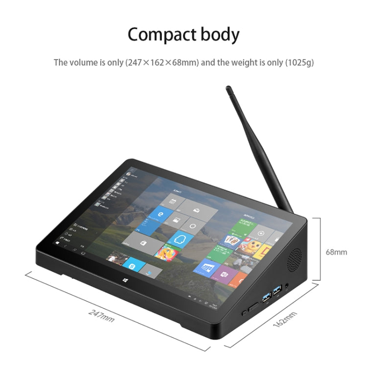 PiPo H10PRO All-in-One Mini PC, 10.1 inch, 8GB+128GB, Windows 11 Intel Alder Lake N95 Quad Core, US Plug (Black)