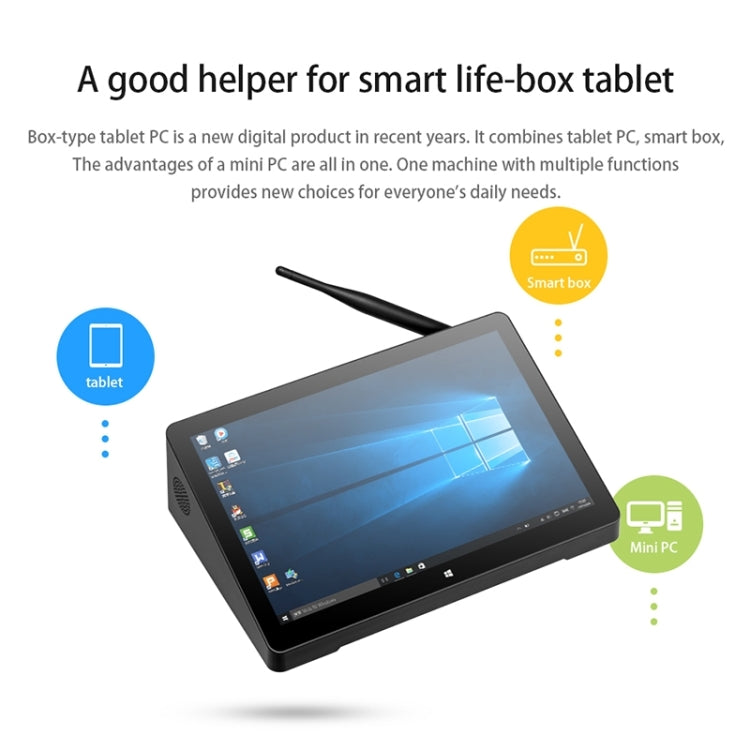 PiPo H10PRO All-in-One Mini PC, 10.1 inch, 8GB+256GB, Windows 11 Intel Alder Lake N95 Quad Core, US Plug (Black)