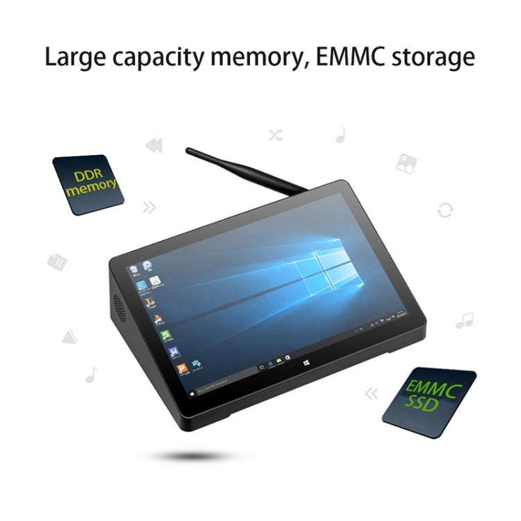 PiPo H10PRO All-in-One Mini PC, 10.1 inch, 16GB+256GB, Windows 11 Intel Alder Lake N100 Quad Core, US Plug (Black)