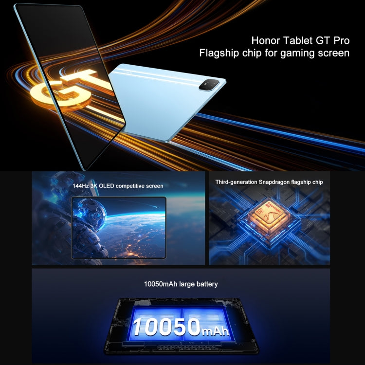 Honor Pad GT Pro WiFi Tablet PC, 12.3 inch 12GB+256GB MagicOS 8.0.1 Qualcomm Snapdragon 8s Gen 3 Octa Core (Blue)