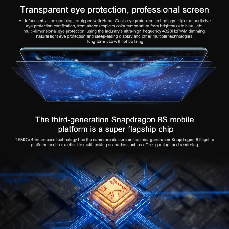 Honor Pad GT Pro WiFi Tablet PC, 12.3 inch 12GB+256GB MagicOS 8.0.1 Qualcomm Snapdragon 8s Gen 3 Octa Core (Blue)