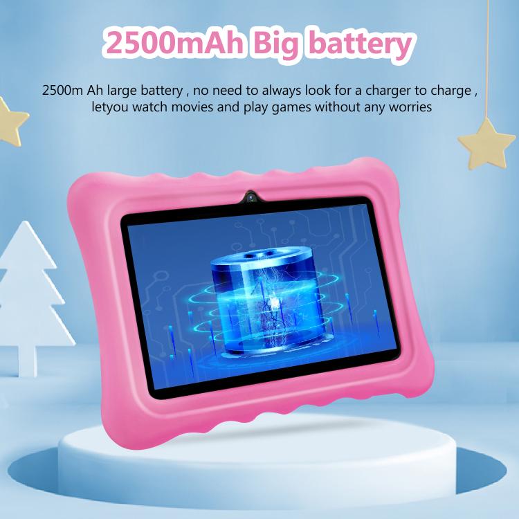 BDF T7 7 inch WiFi Kids Tablet PC with Silicone Case, 2GB+32GB, Android 8.1 MTK6735 Quad Core CPU, US Plug, 4GB+64GB