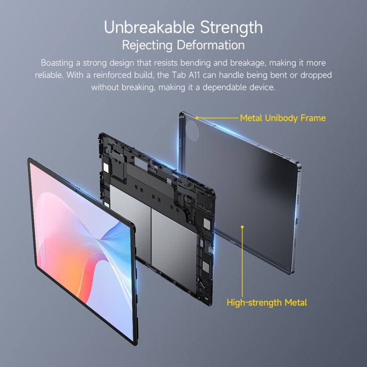 [HK Warehouse] Ulefone Tab A11 Tablet PC, 6GB+256GB, 11 inch Android 14 Unisoc T620 Octa Core 4G Network, EU Plug (Space Grey)