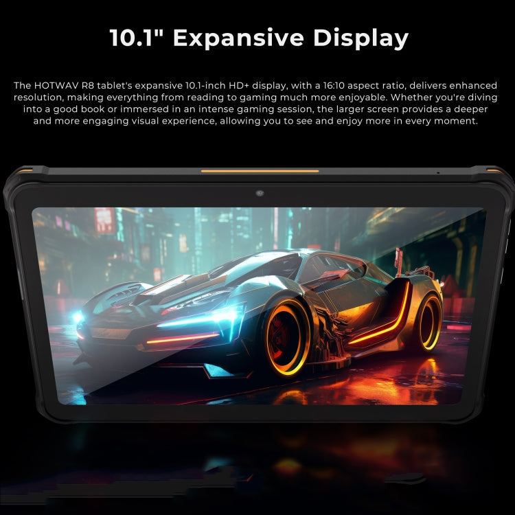 [HK Warehouse] HOTWAV Tab R8 IP68/IP69K Rugged Tablet, 4GB+128GB, 10.1 inch Android 14 Unisoc T606 Octa Core 4G Network, Global Version with Google Play, EU Plug (Black+Orange)