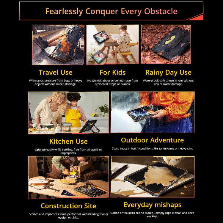 [HK Warehouse] Blackview Active 10 Pro 5G Rugged Tablet, 12GB+512GB, 10.95 inch Android 14 Dimensity 7300 Octa Core, Global Version with Google Play (Orange)