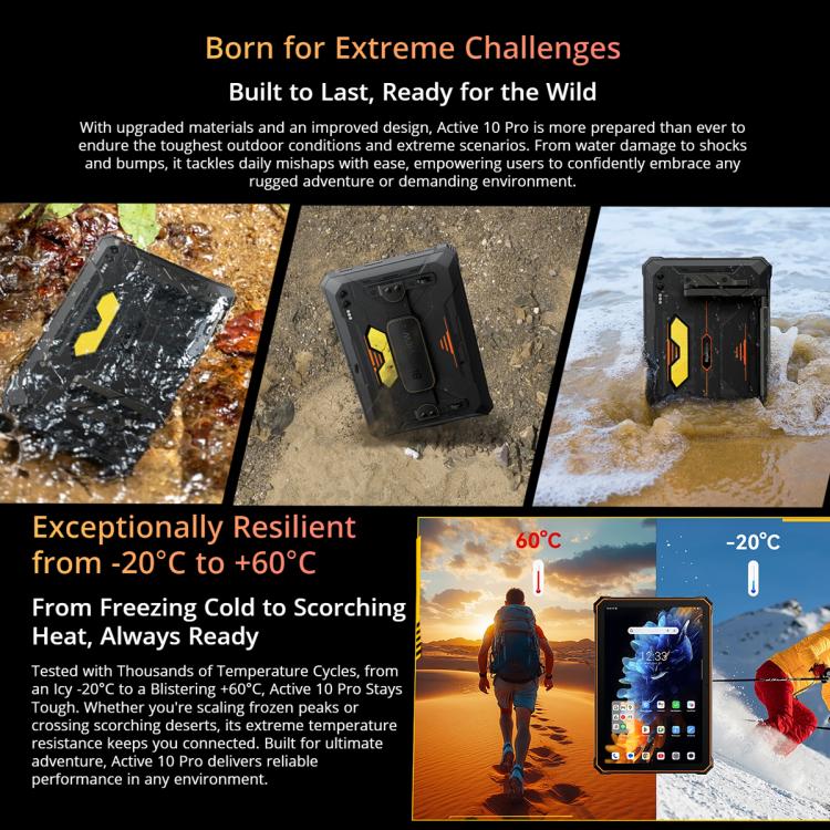[HK Warehouse] Blackview Active 10 Pro 5G Rugged Tablet, 12GB+512GB, 10.95 inch Android 14 Dimensity 7300 Octa Core, Global Version with Google Play (Orange)
