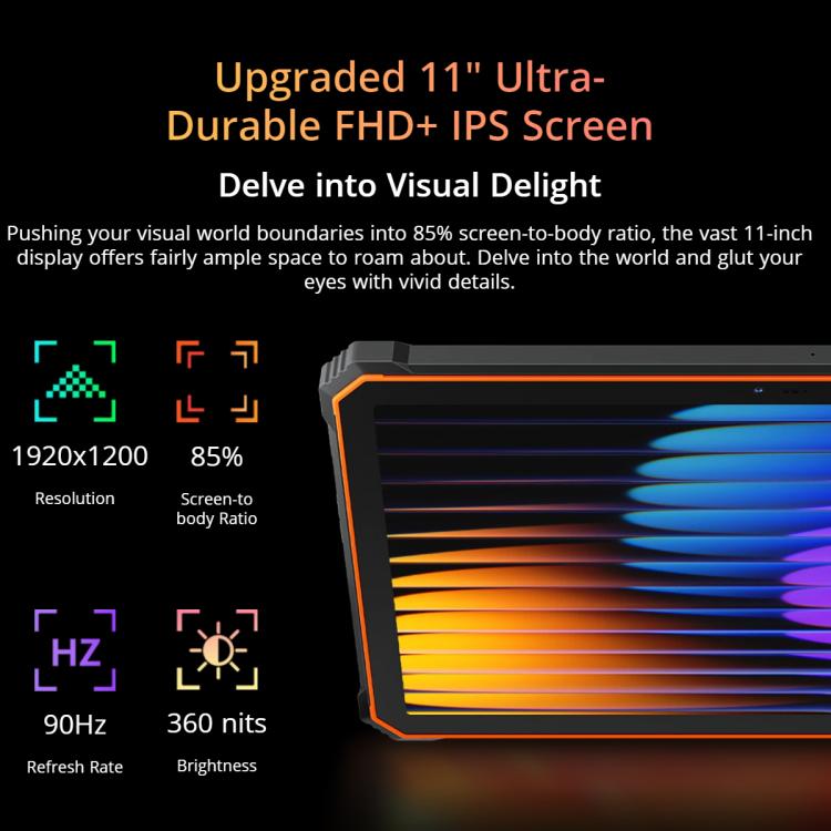 [HK Warehouse] Blackview Active 10 Pro 5G Rugged Tablet, 12GB+512GB, 10.95 inch Android 14 Dimensity 7300 Octa Core, Global Version with Google Play (Orange)