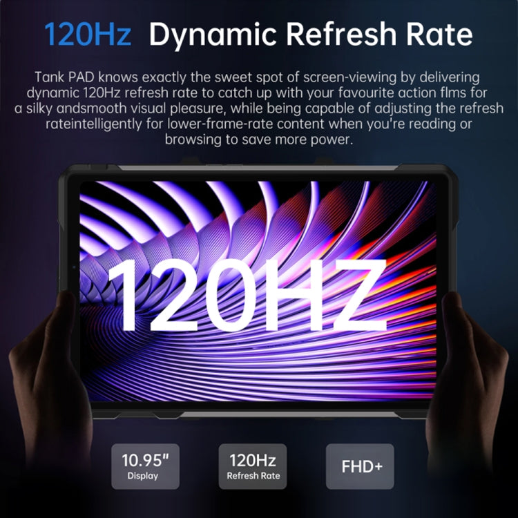 [HK Warehouse] Unihertz 8849 Tank Pad Rugged Tablet PC & Projector, 16GB+512GB, 10.95 inch Android 14 Dimensity 8200 Octa Core 5G Network, EU Plug (Black)