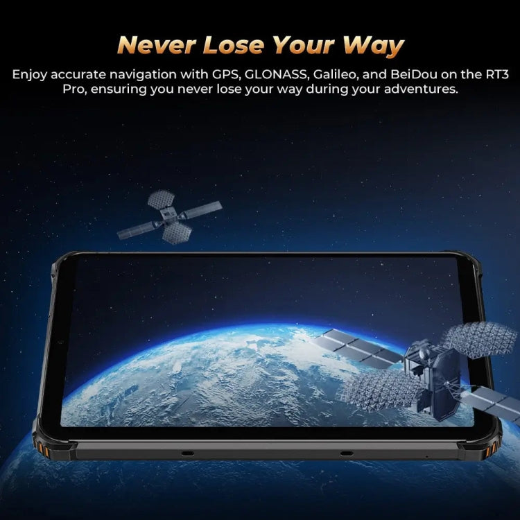 [HK Warehouse] OUKITEL RT3 Pro 4G Network IP68/IP69K Rugged Tablet, 4GB+128GB, 8.0 inch Android 14 MediaTek G81 Octa-Core Support Dual SIM, EU Plug (Orange)