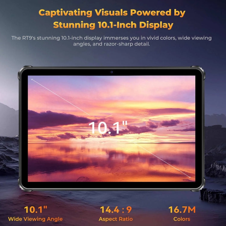 [HK Warehouse] OUKITEL RT9 4G Network IP68/IP69K Rugged Tablet, 6GB+256GB, 10.1 inch Android 14 Unisoc T606 Octa-Core Support Dual SIM, EU Plug (Orange)