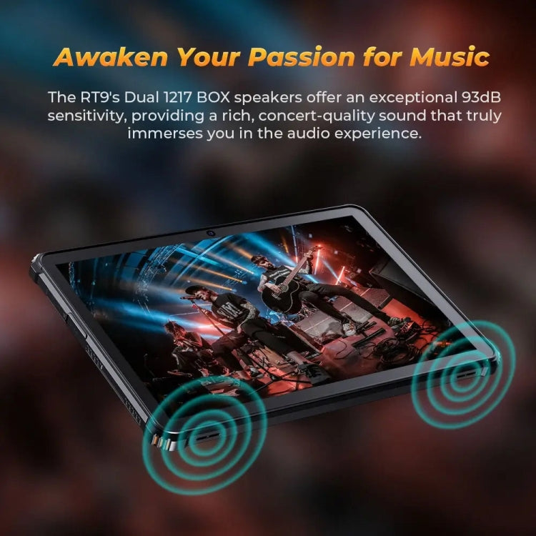 [HK Warehouse] OUKITEL RT9 4G Network IP68/IP69K Rugged Tablet, 6GB+256GB, 10.1 inch Android 14 Unisoc T606 Octa-Core Support Dual SIM, EU Plug (Black)