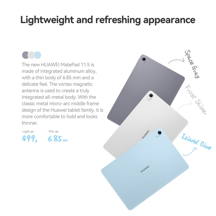 HUAWEI MatePad 11.5 2024, WiFi 8GB+128GB 120Hz HarmonyOS 4.2 Histen 9.0 Hisilicon Kirin 8000 (Grey)