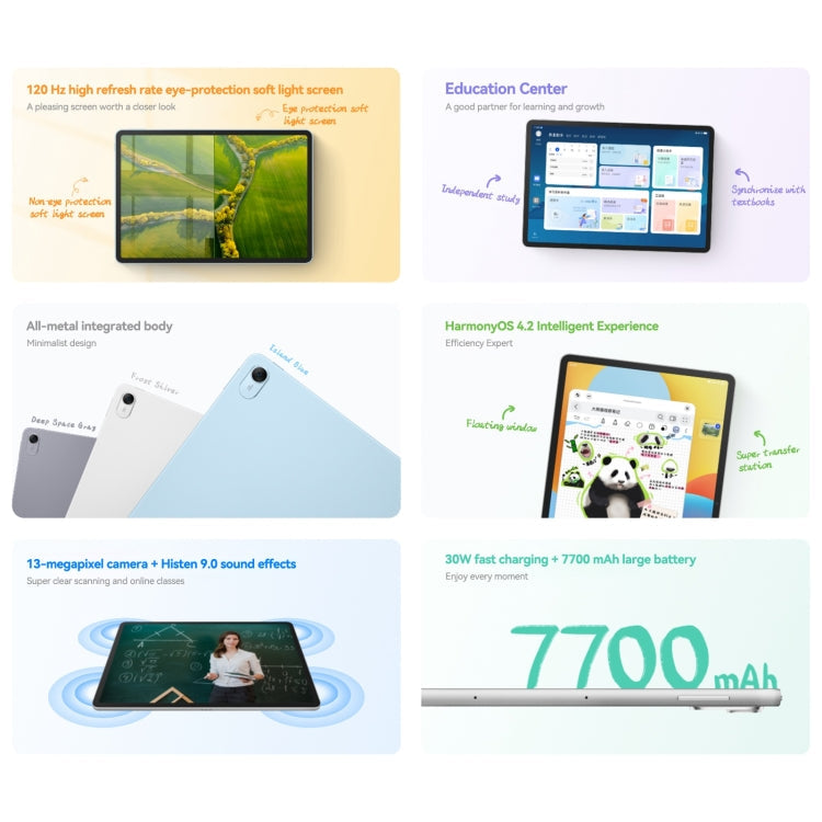HUAWEI MatePad 11.5 2024, WiFi Soft Light Screen 8GB+128GB 120Hz HarmonyOS 4.2 Histen 9.0 Hisilicon Kirin 8000 (Grey)