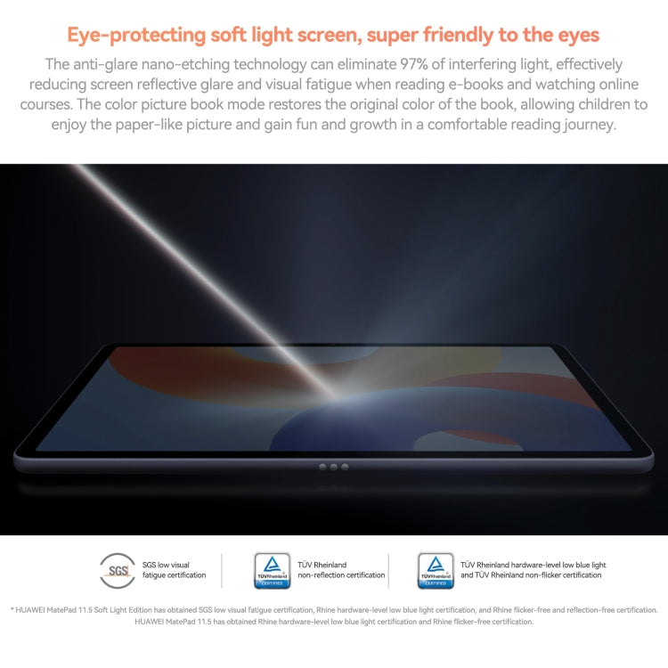 HUAWEI MatePad 11.5 2024, WiFi Soft Light Screen 8GB+128GB 120Hz HarmonyOS 4.2 Histen 9.0 Hisilicon Kirin 8000 (Blue)