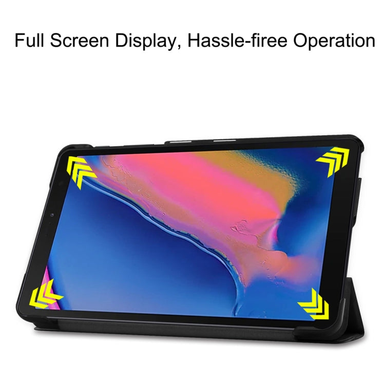Custer Texture Horizontal Flip Leather Case for Galaxy Tab A 8.0 (2019) P205 / P200, with Three-folding Holder, For Galaxy Tab A 8.0 (2019) P205 / P200
