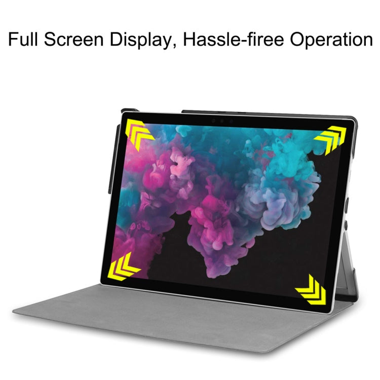 Custer Texture Horizontal Flip PU Leather Case for Microsoft Surface Pro 4 / 5 / 6 / 7 12.3 inch, with Holder & Pen Slot