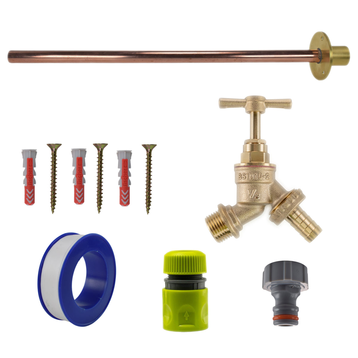 Brass Barbed Bib Tap BASIC Connection Kit