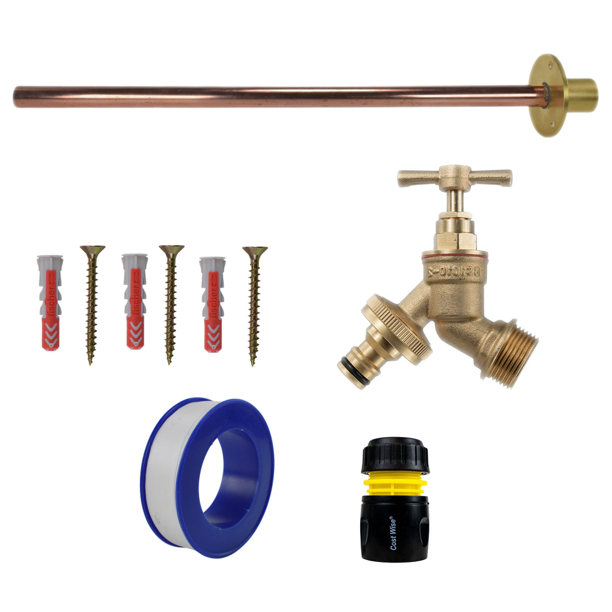 Brass Quick Connect Bib Tap BASIC Connection Kit