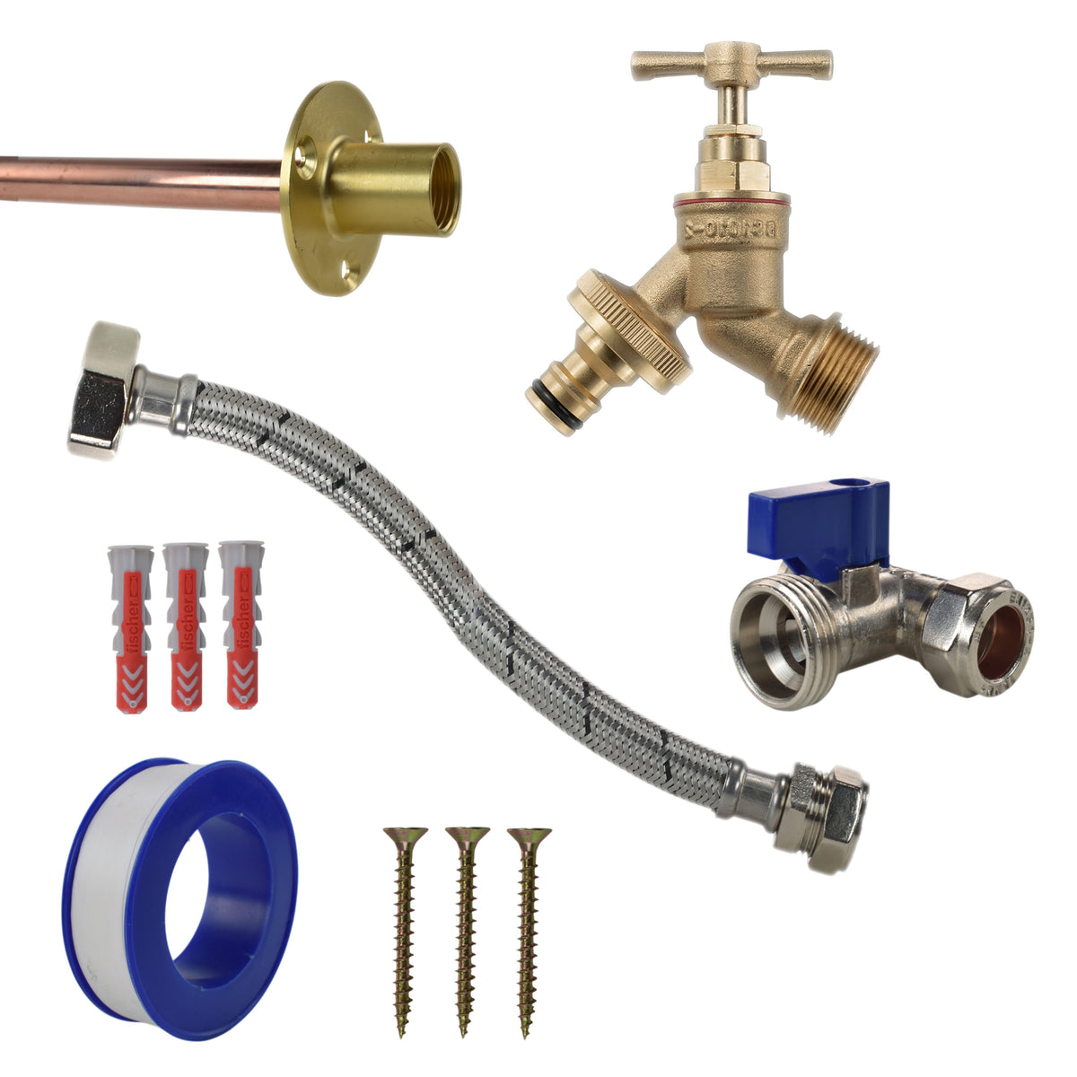 Brass Quick Connect Bib Tap STANDARD Connection Kit