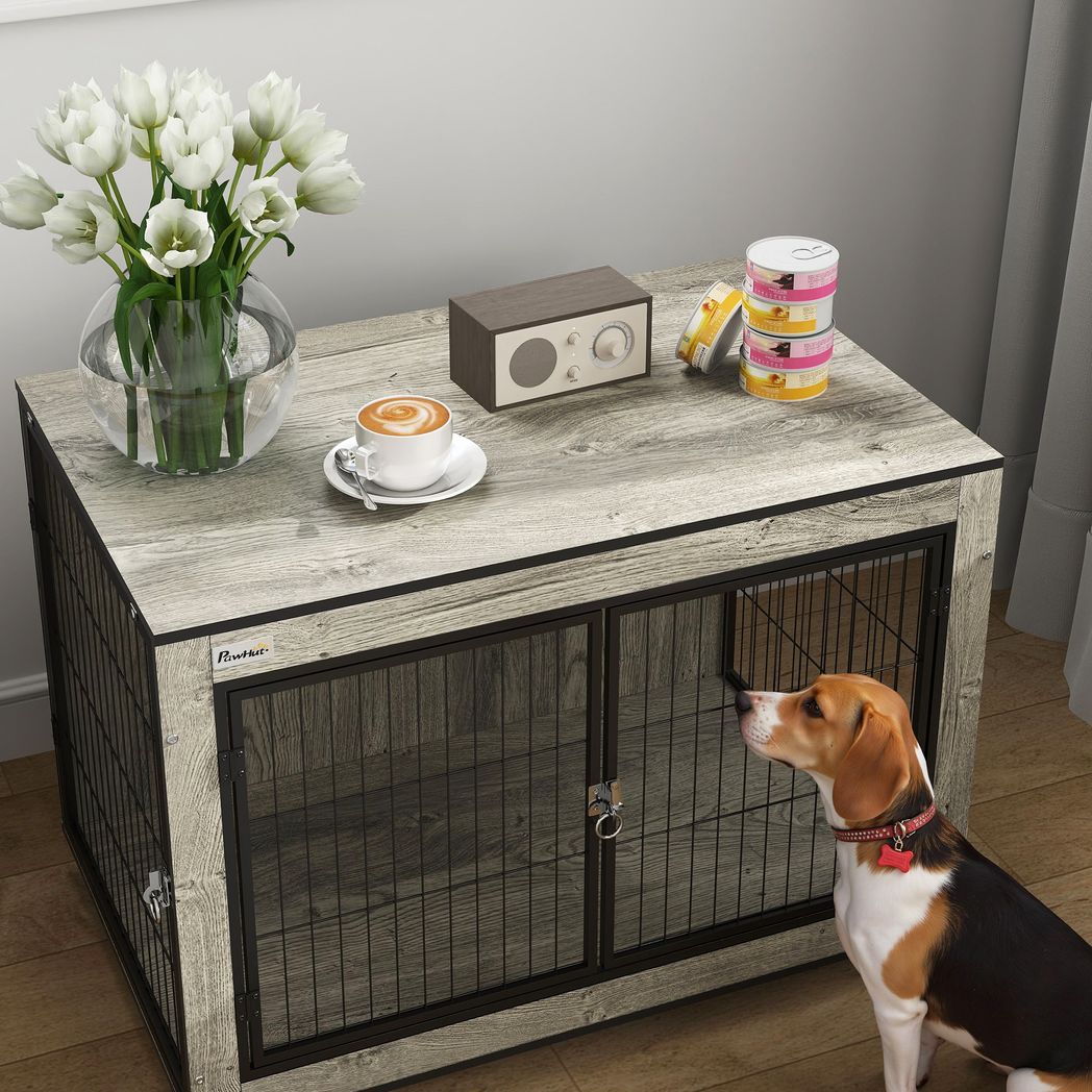 PawHut Dog Crate Furniture on Wheels, for Medium Dogs