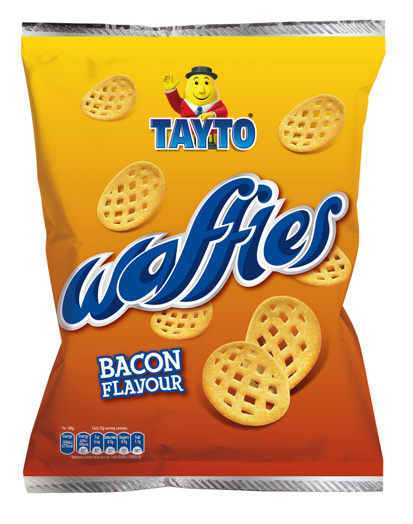 50 x Tayto Waffles Bacon Flavour Potato Snacks 31G