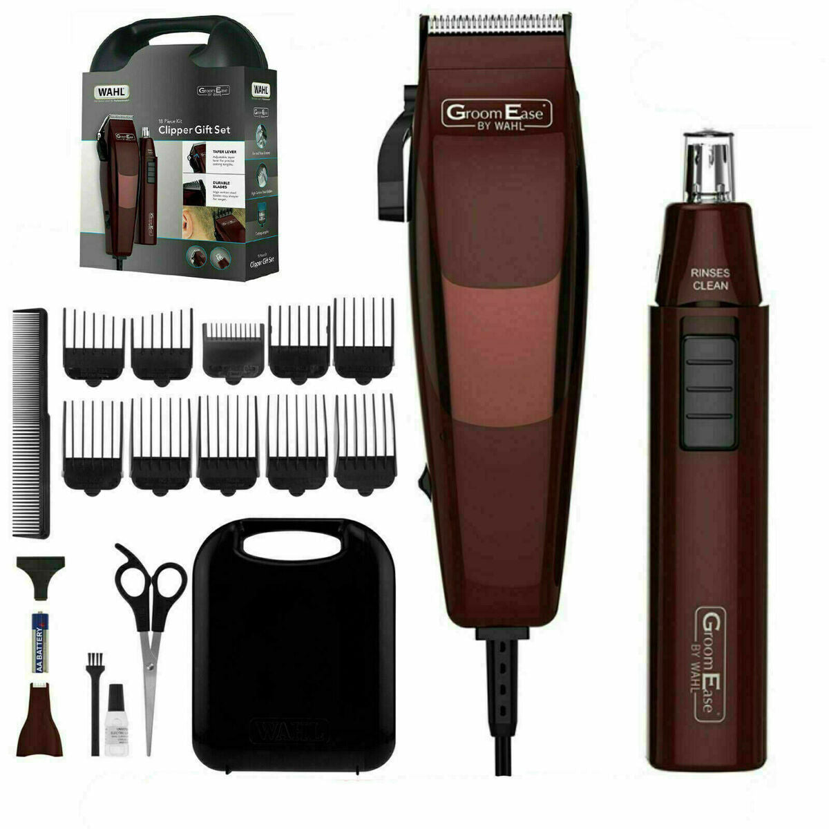 Wahl 18 Piece Kit Clipper Gift Set: Precision Home Haircutting & Grooming for Men & Families