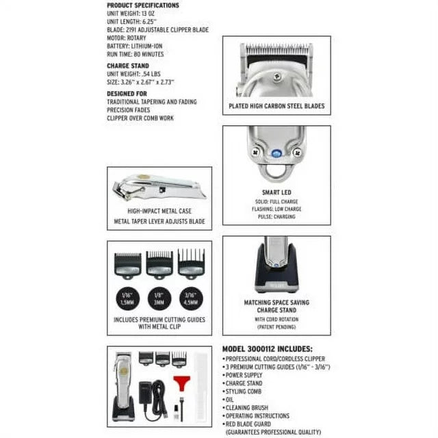 Wahl Cordless Senior (Metal Edition) Professional Power & Precision Hair Clipper