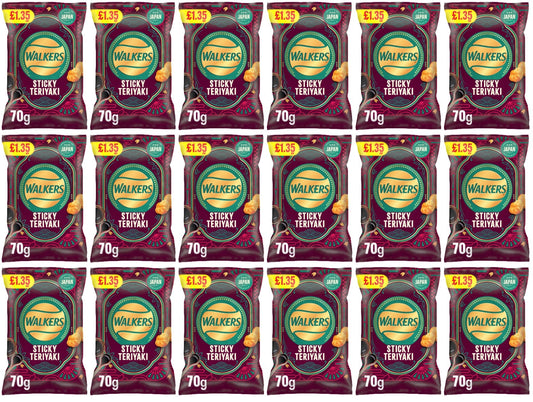 18 x Walkers Sticky Teriyaki - 70GM
