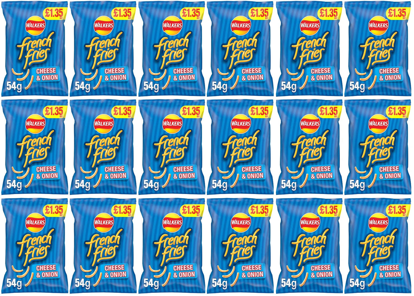 18 x Walkers French Fries Cheese & Onion - 54GM